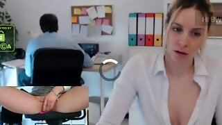 Blonde has a hard work day and can't stop masturbating